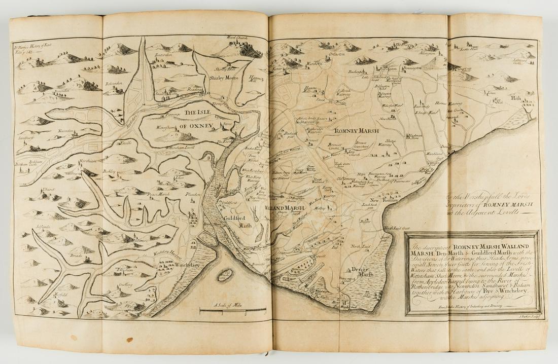 Kent.- Harris (John) The History of Kent, first edition, printed and sold y D. Midwinter, 1719. (1 of 2)