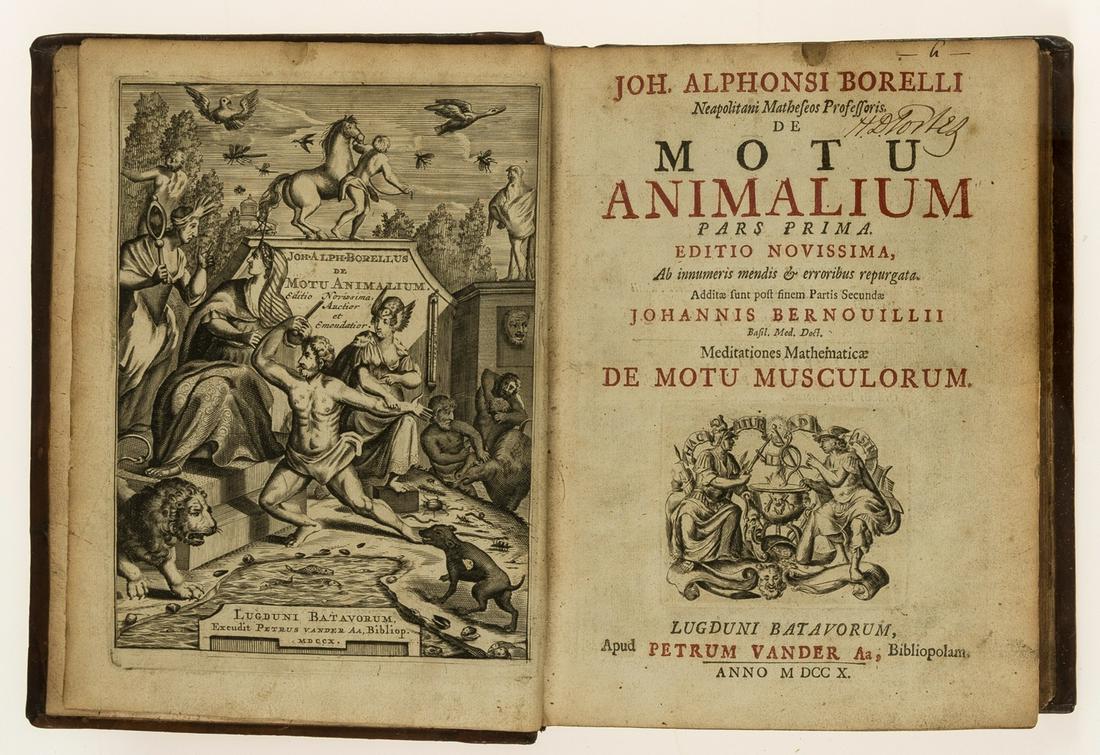 Anatomy.- Borelli (Giovanni Alfonso) De motu animalium, 2 parts in 1, Leiden, P. Vander Aa, 1710. (1 of 1)