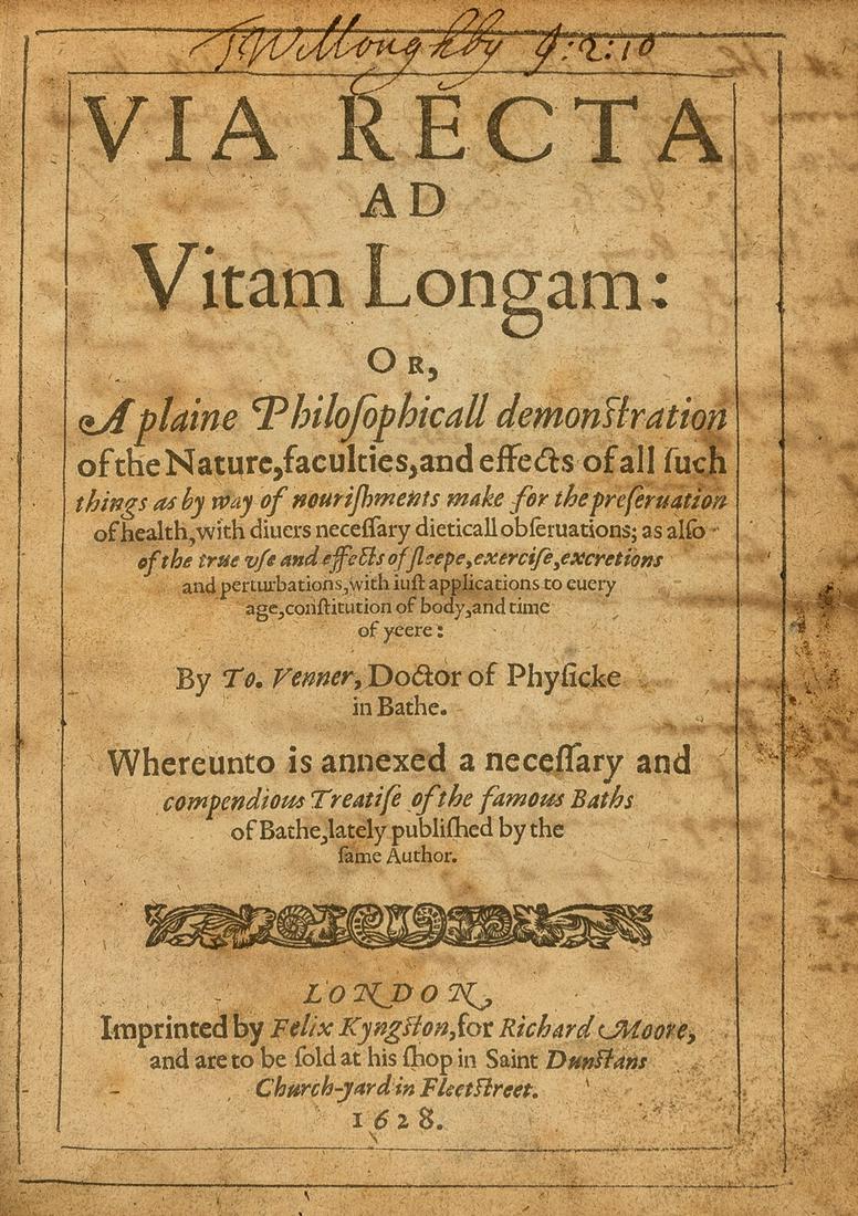 Health.- Ramazzini (Bernardino) & Frederick Hoffman., Health Preserved, in Two Treatises. On the (1 of 1)