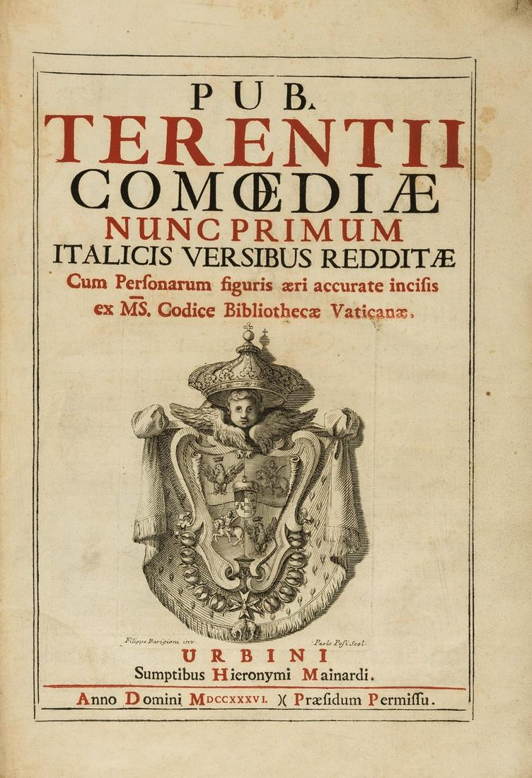 Terence (Publius) Comœdiæ, Urbino, 1736. (1 of 1)