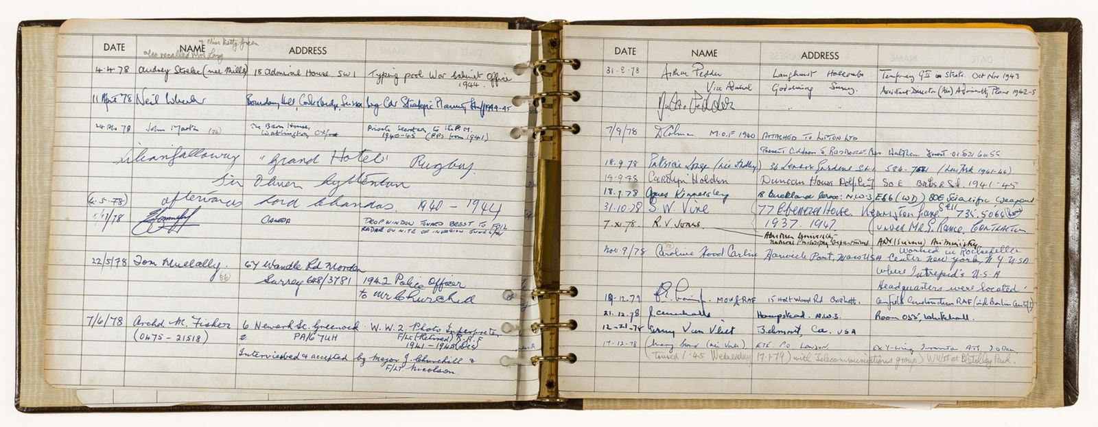 World War II.- Churchill (Sir Winston Spencer).- The War Rooms Guest Book, album of 6pp. of (1 of 1)