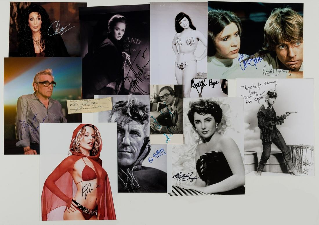 Collection of c.100 signatures, including Nancy Sinatra, Edmund Hillary, Michael Caine, Doris Day, (1 of 1)