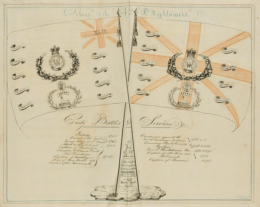 Black Watch broadside.- Colors of the 42 Rl. Highlanders, unrecorded, [?Perth], [?42nd Royal (1 of 1)