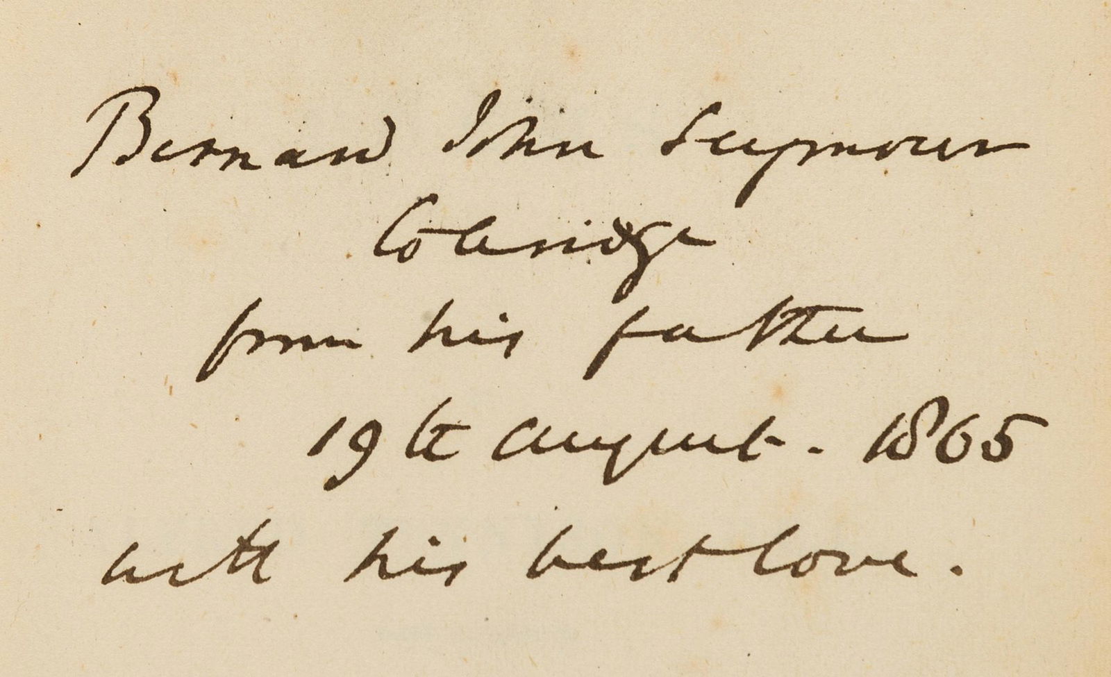 Coleridge family copies.- Tennyson (Alfred, Lord) Poems, Edward Moxon & Co., 1864; and 7 others, (1 of 1)