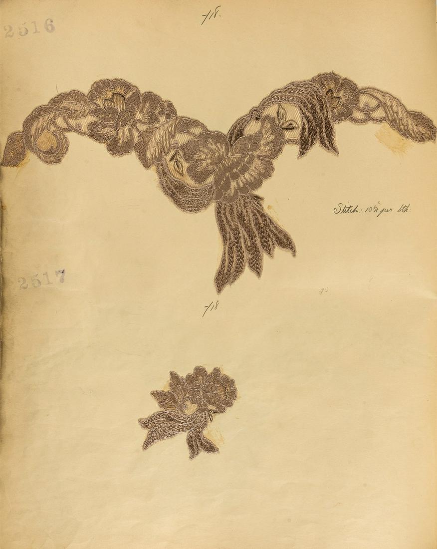 Textiles.- Lace Sample Book, c.175 lace samples mounted on 50 leaves, [England], [first quarter 20th (1 of 1)