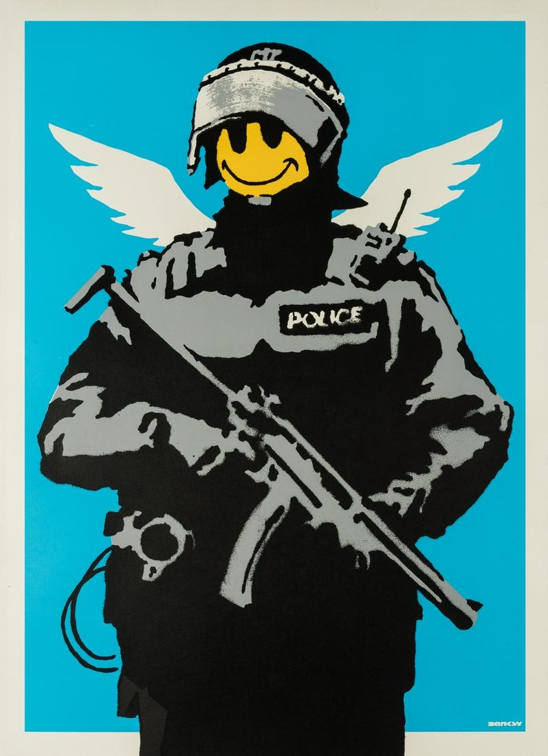 δ Banksy (b.1974)  Flying Copper (1 of 1)