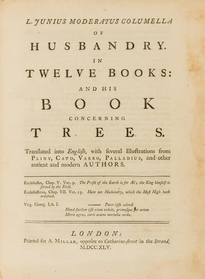 Fussell's copy.- Columella (Lucius Junius Moderatus) Of Husbandry. In Twelve Books: and his Book (1 of 1)