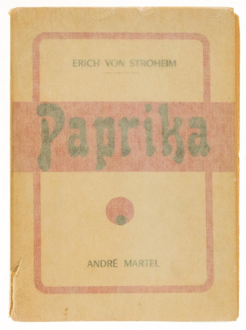 Stroheim (Erich von) Paprika, signed presentation inscription from the author, Paris, André (1 of 1)