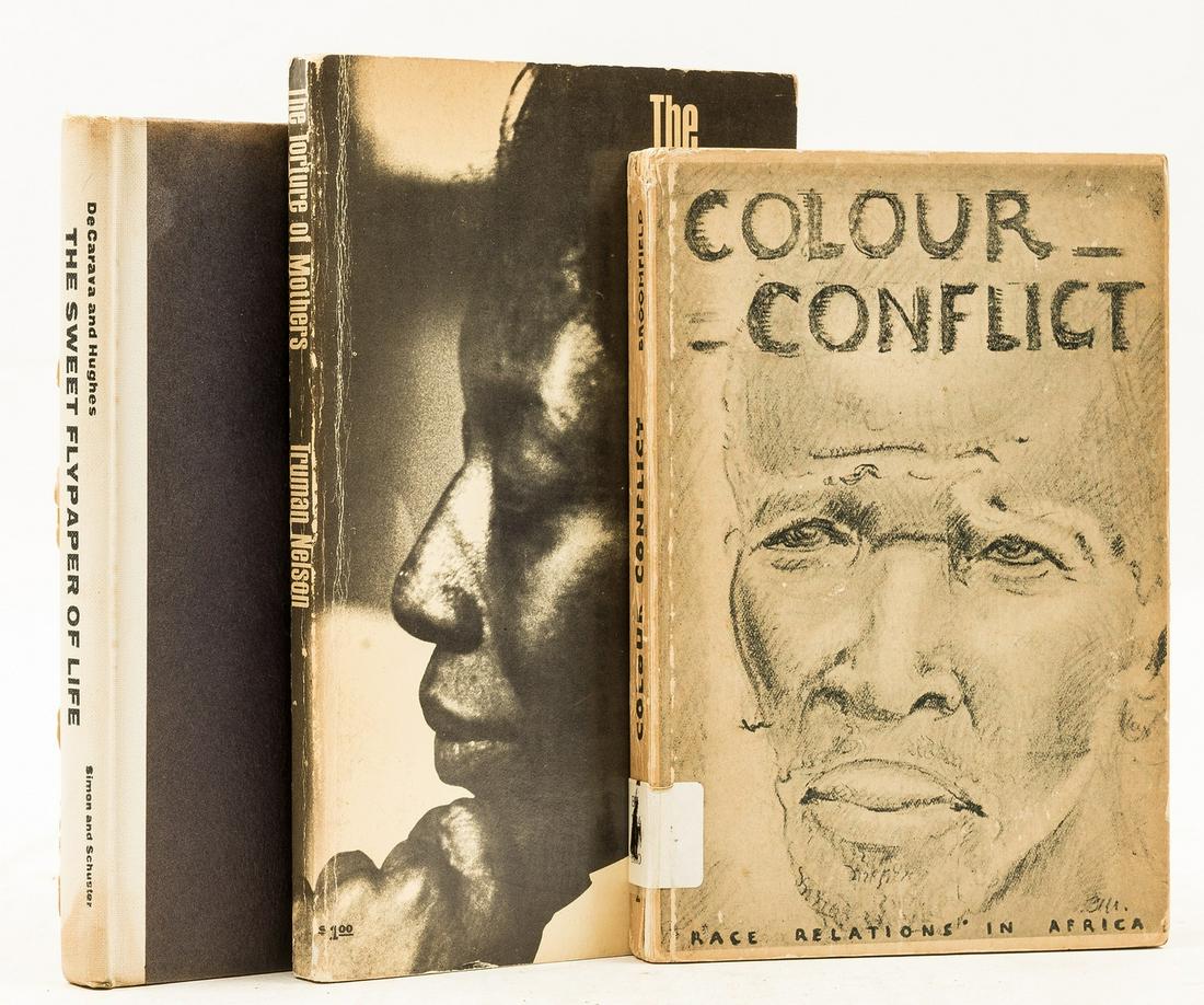 Hughes (Langston) The Sweet Flypaper of Life, first edition, New York, 1955; and 2 others similar: NO RESERVE Hughes (Langston) The Sweet Flypaper of Life, first edition, illustrations by Roy Decarava, original cloth-backed boards, slight bumping to corners and extremities, remnants of dust-jacket