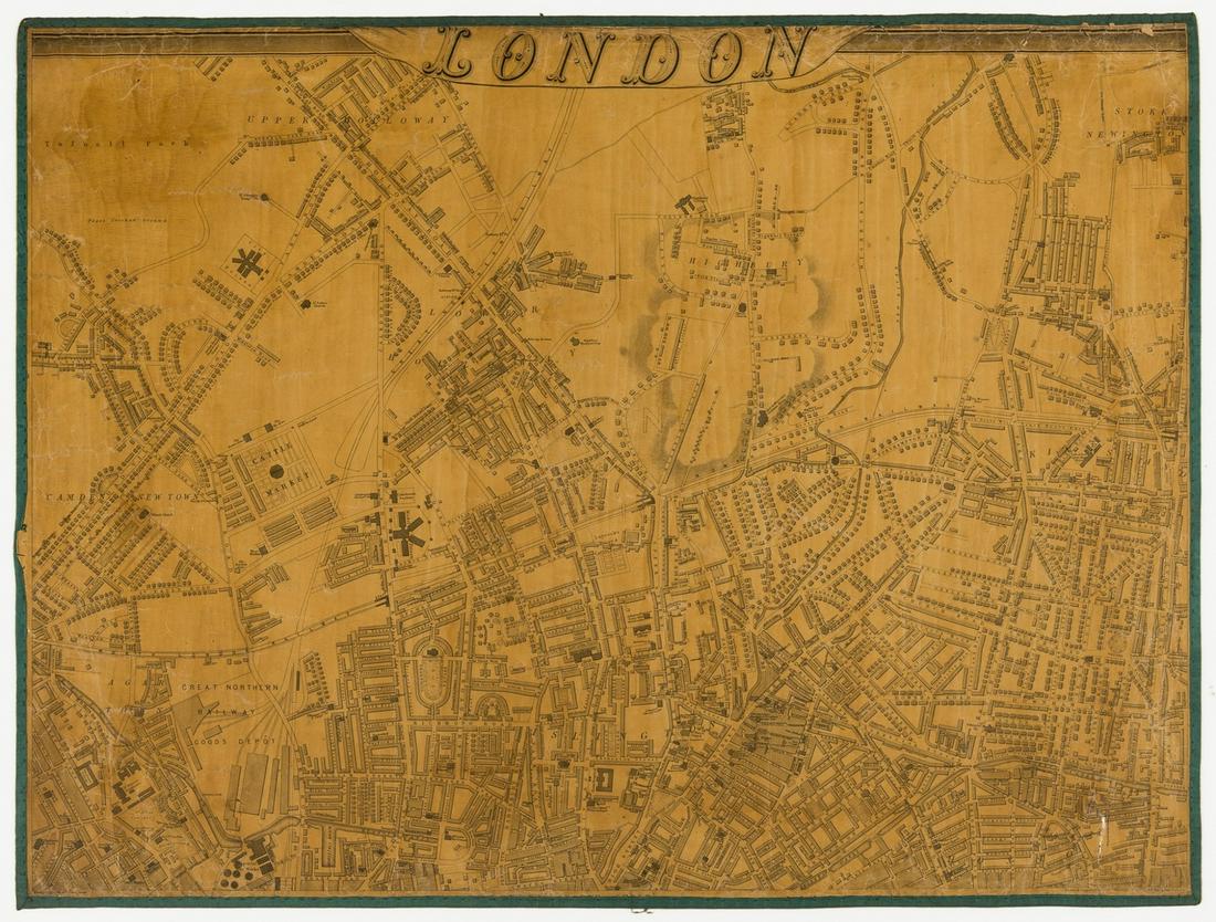 London.- Weller (Edward) London, lithographed map in nine sections, [c. 1863]; together with a (1 of 1)
