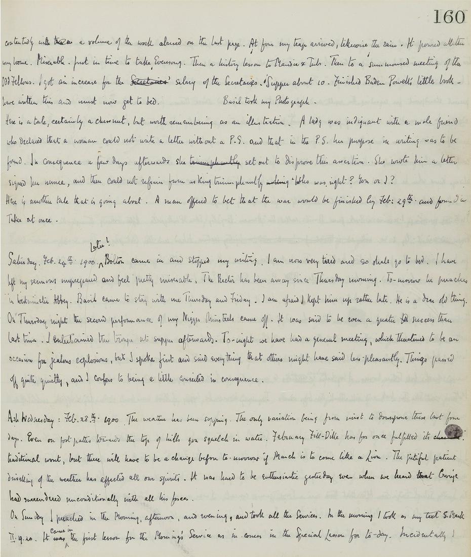 Smith (Herbert Maynard) Diary, autograph manuscript signed, title and 135pp. excluding blanks, (1 of 1)