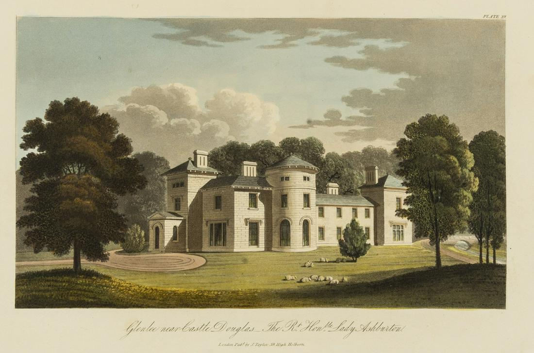 Lugar (Robert) Villa Architecture..., first edition, inscribed by Anthony West to John Piper, 1828.: Lugar (Robert) Villa Architecture: A Collection of Views, with Plans..., first edition, presentation copy inscribed "John Piper from Anthony West 1939" in pencil on front free endpaper, half-title, 41