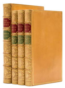 [Evans (Mary Ann)], "George Eliot". Felix Holt, 3 vol., first edition, Robert Hoe copies, Edinburgh: [Evans (Mary Ann)], "George Eliot". Felix Holt, 3 vol., 1866; The Spanish Gypsy, 1868, first editions, half-titles, uniformly bound in contemporary polished tan calf, by Riviere & Son, spines richly g