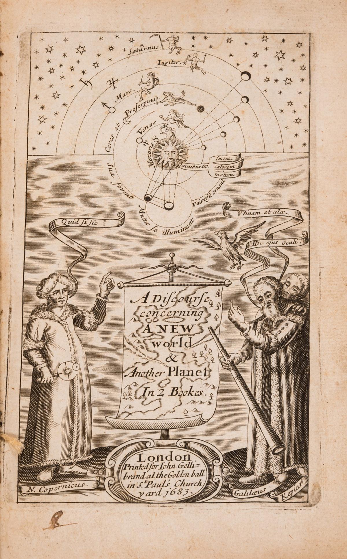 Travel to the moon.- Wilkins (John) A Discovery of a New World... in the Moon, 2 parts in 1, fourth (1 of 1)