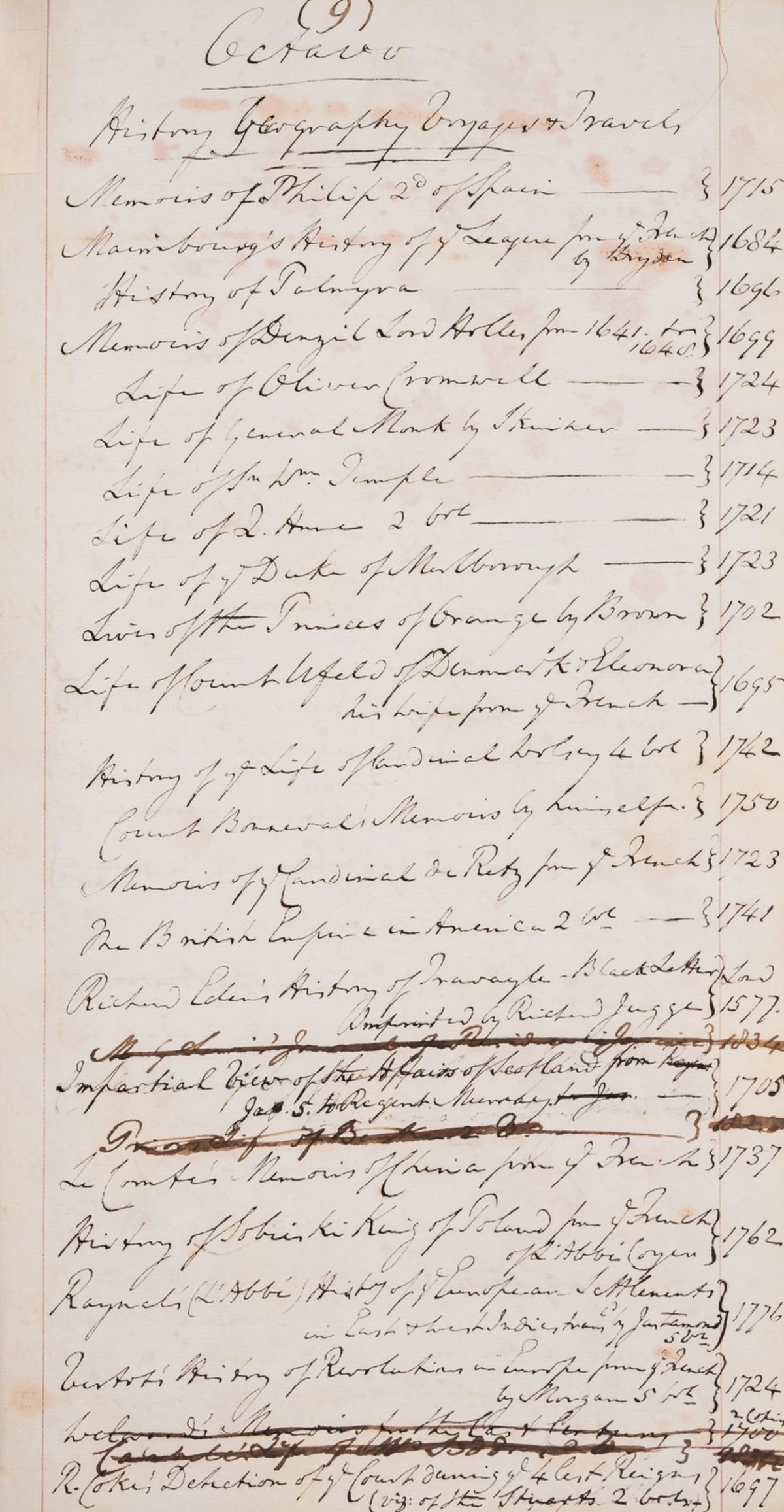 Book Catalogues.- Eden (Sir Robert-Johnson, of Windlestone Hall) Catalogue of Books belonging to Sr.: Book Catalogues.- Eden (Sir Robert-Johnson, of Windlestone Hall, Co. Durham, 1774-1844) Catalogue of Books belonging to Sr. Rt Johnson Eden Bt 1820 Pt2d., manuscript, title and 112pp., interleaved wit