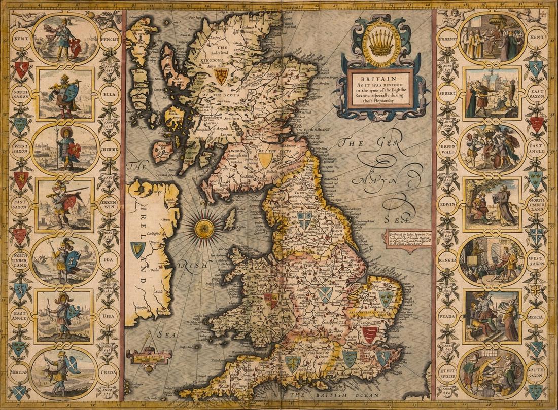 British Isles.- Speed (John) Britain as it was devided in the tyme of the Englishe Saxons especially (1 of 1)