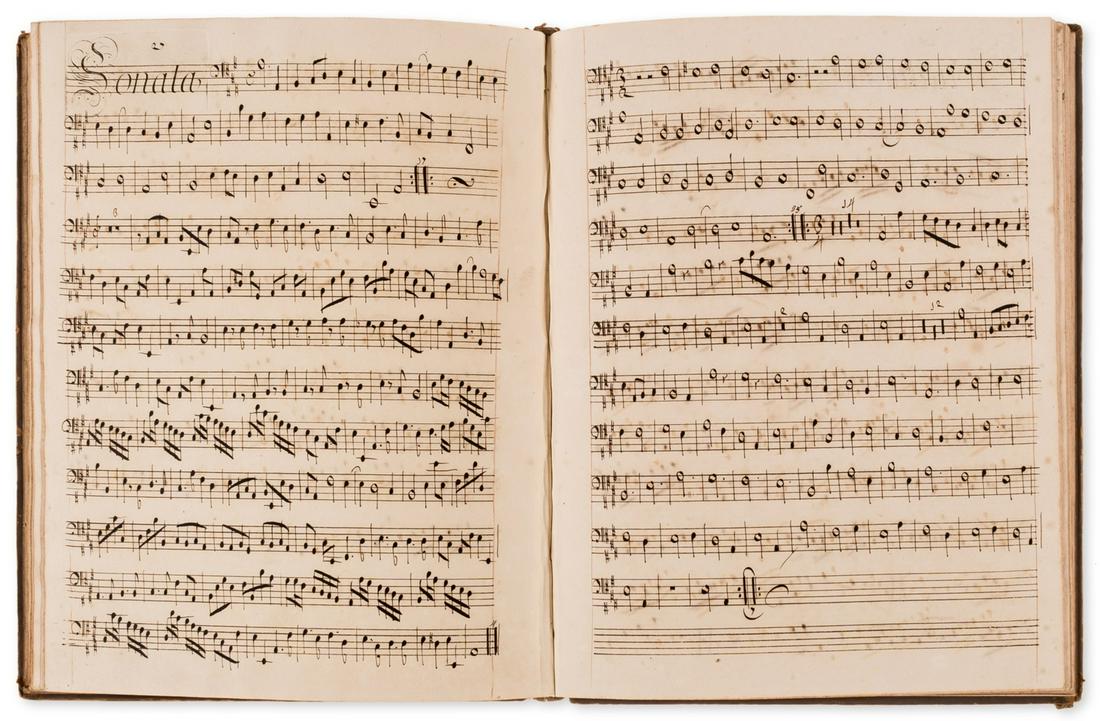 Music.- Corelli (Arcangelo) [Music for bass violin], 2 vol., manuscripts, [late 18th century] (1 of 1)