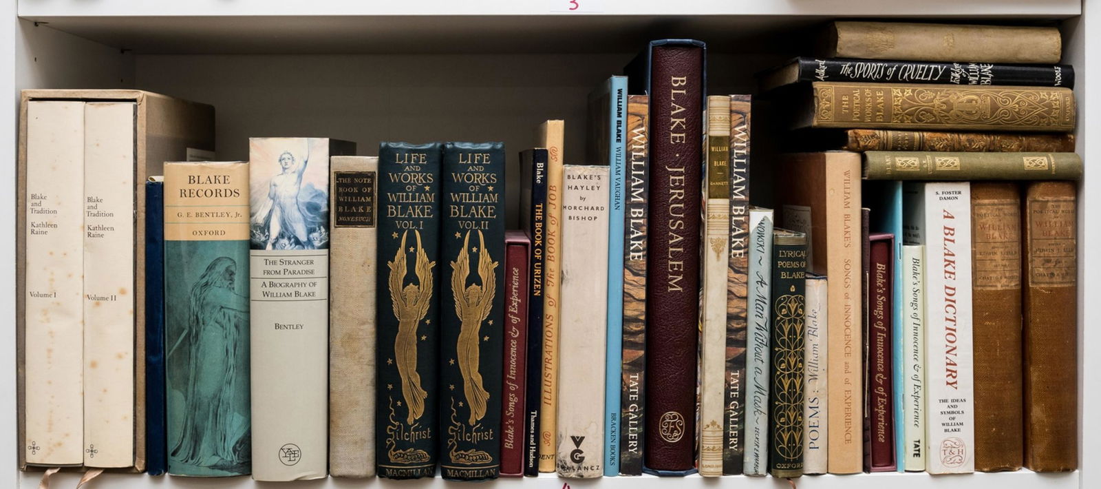 Gilchrist (Alexander) Life of William Blake, 2 vol., 1880; and others on or by Blake (32): Gilchrist (Alexander) Life of William Blake, 2 vol., half-titles, engraved portrait frontispieces, plates and illustrations, spotting to endpapers, bookplate, original pictorial cloth, gilt, slight bu