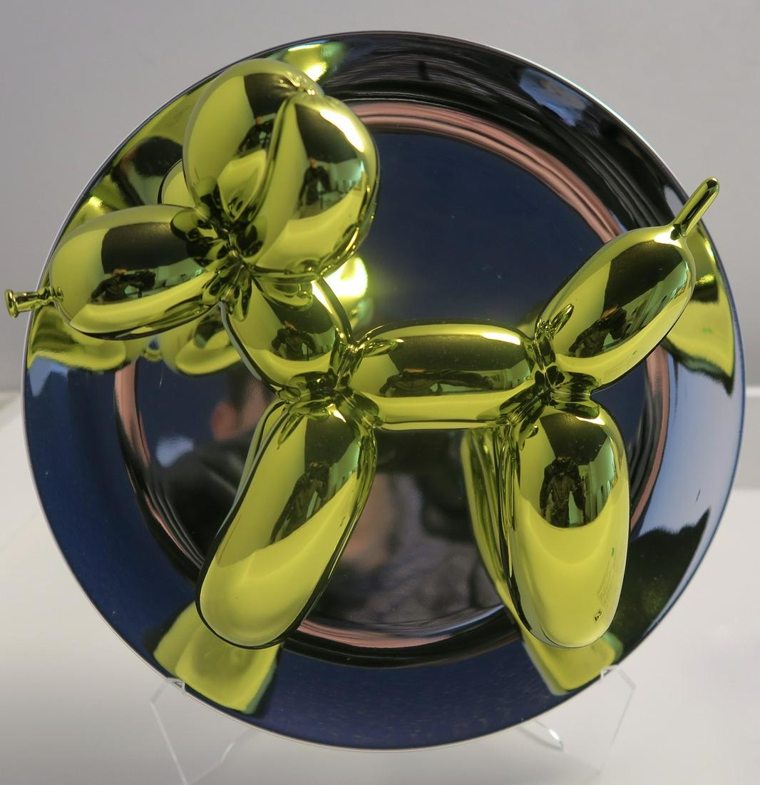 ** Jeff Koons (b.1955) Balloon Dog (Yellow): ** Jeff Koons (b.1955)Balloon Dog (Yellow)Limoges porcelain plate with chromatic coating, 2015, signed on label affixed verso, numbered from the edition of 2300, manufactured by Bernardaud, Limoges, p