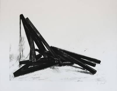 ** δ Bernar Venet (b.1941) Effondrement: ** δ Bernar Venet (b.1941)EffondrementThe portfolio of two etchings, 2014, signed in pencil, numbered from the edition of 40, published by PolÃgrafa Obra Gráfica, Barcelona, on wove paper, wi