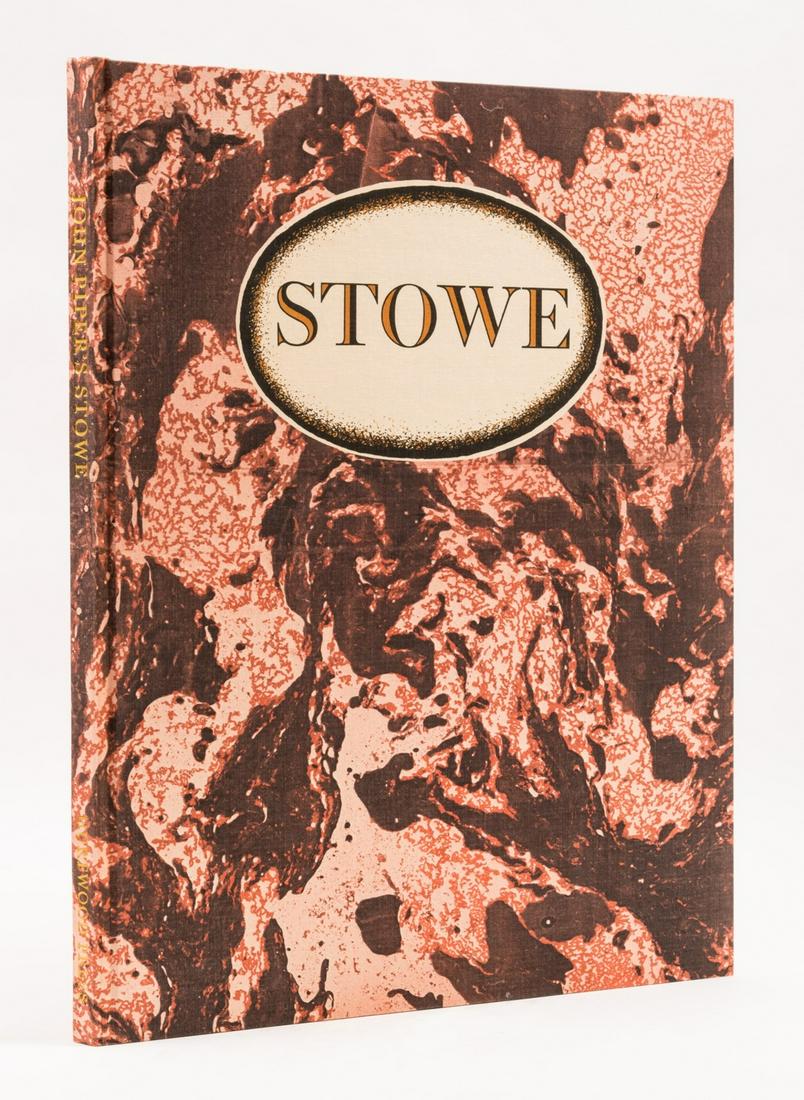 Piper (John) John Piper's Stowe, one of 300 copies signed by the artist, Hurtwood Press in: Piper (John) John Piper's Stowe, one of 300 copies signed by the artist, illustrations, some colour, original marbled cloth, original glacine wrapping and carboard packaging, folio, Hurtwood Press in