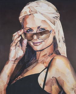 δ Jonathan Yeo (b.1970) Paris Hilton: δ Jonathan Yeo (b.1970)Paris HiltonOffset lithograph printed in colours, 2008, signed in black marker pen, published by Lazarides Gallery, London, on wove paper, the full sheet printed to the edg