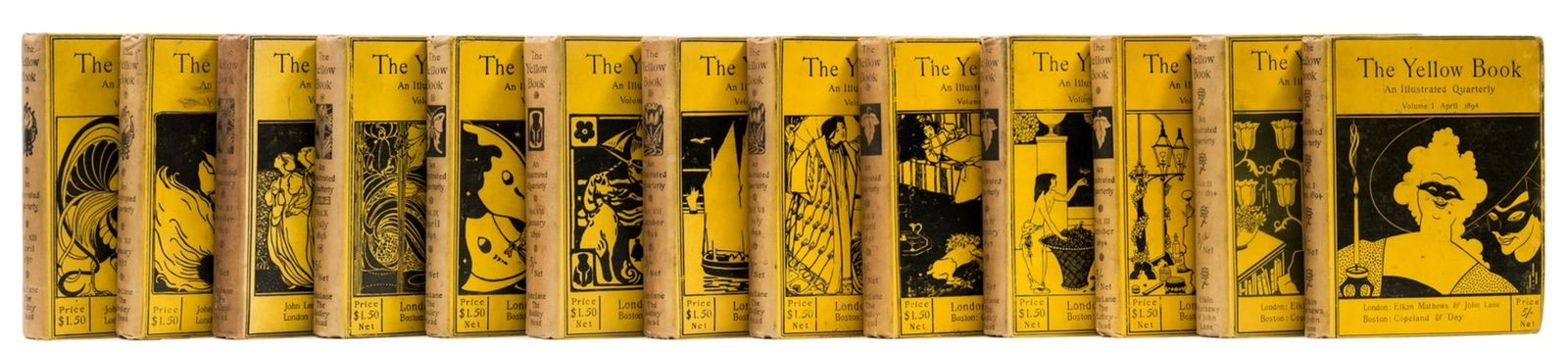 [Beardsley (Aubrey) & others]. The Yellow Book: An Illustrated Quarterly, 13 vol. [all published],: [Beardsley (Aubrey) & others]. The Yellow Book: An Illustrated Quarterly, 13 vol. [all published], plates, illustrations and decorations by Aubrey Beardsley, Laurence Housman, Walter Crane, Max Beerbo