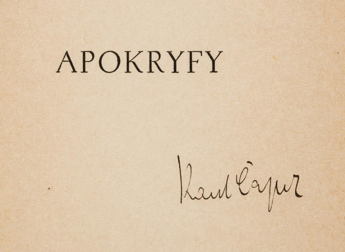 Čapek (Karel) Apokryfy, first edition, signed by author, Prague, Adolf Synek, 1932. (1 of 1)