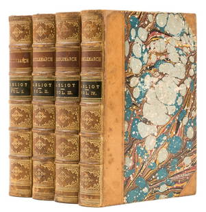 [Evans (Mary Ann)], "George Eliot". Middlemarch. A Study of Provincial Life, 4 vol., first edition: [Evans (Mary Ann)], "George Eliot". Middlemarch. A Study of Provincial Life, 4 vol., first edition in book form, half-titles and divisional half-titles, without errata (as often), bookplates, light fo