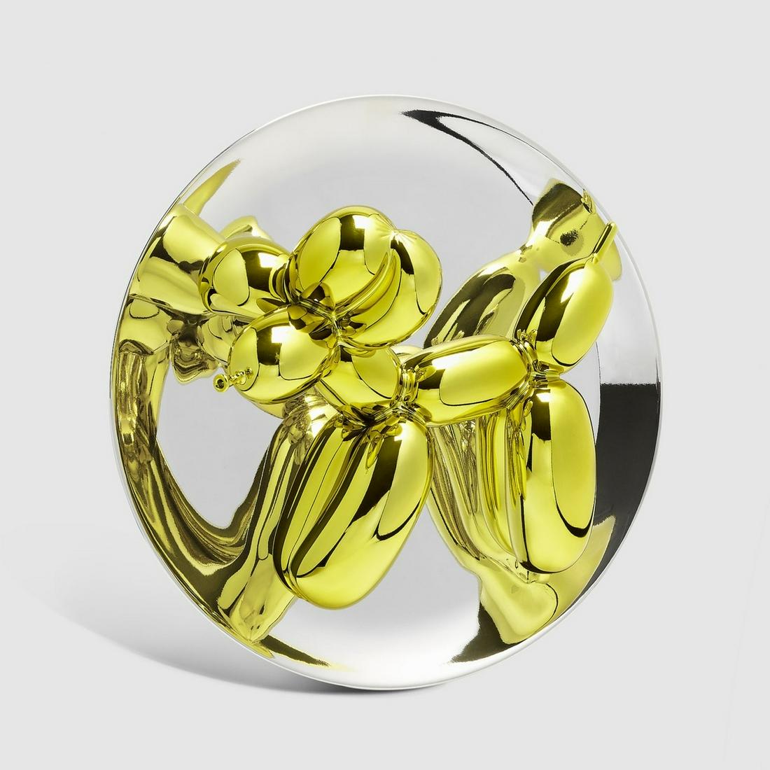 ** Jeff Koons (b.1955) Balloon Dog (Yellow): ** Jeff Koons (b.1955)Balloon Dog (Yellow)Limoges porcelain multiple with chromatic coating, 2015, signed on label affixed verso, numbered from the edition of 2300, manufactured by Bernardaud, Limoges