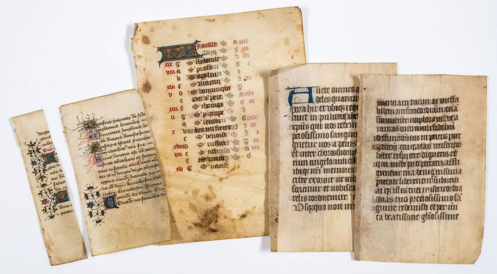 Book of Hours.- Single leaf from the Calendar of a Book of Hours, [15th century]; and 5 others, (1 of 1)