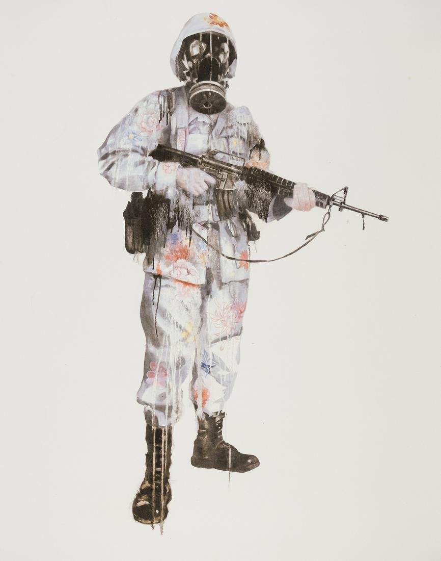 δ Antony Micallef (b.1975) Peacekeeper: δ Antony Micallef (b.1975)PeacekeeperLithograph printed in colours, 2007, a proof aside from the edition of 400, published by Lazarides Gallery, London, on wove paper, with full margins, sheet 85
