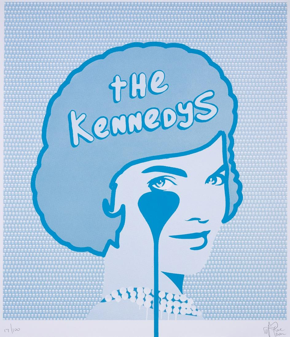 δ Pure Evil (b.1968) The Kennedys: NO RESERVE δ Pure Evil (b.1968)The KennedysScreenprint in colours, 2018, signed in pencil, numbered from the edition of 100, published by Flat Blak Gallery, Ketcham, on wove paper, the full sheet