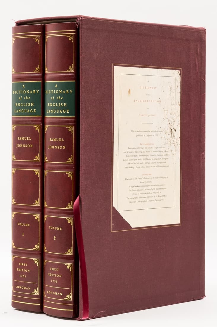 Johnson (Samuel) A Dictionary of the English Language, 2 vol., facsimile of the 1755 edition, (1 of 1)