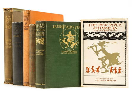 Rackham (Arthur).- Irving (Washington) Rip Van Winkle, first trade edition, 1905, & 5 others: Rackham (Arthur).- Irving (Washington) Rip Van Winkle, plain illustrations and 50 tipped-in colour plates by Arthur Rackham, some text leaves spotted, heavier to title, lightly rubbed, spine sunned, i