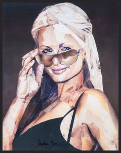 δ Jonathan Yeo (b.1970) Paris Hilton: NO RESERVE δ Jonathan Yeo (b.1970)Paris HiltonOffset lithograph printed in colours, 2008, signed in black marker pen, published by Lazarides Gallery, London, on wove paper, the full sheet printed