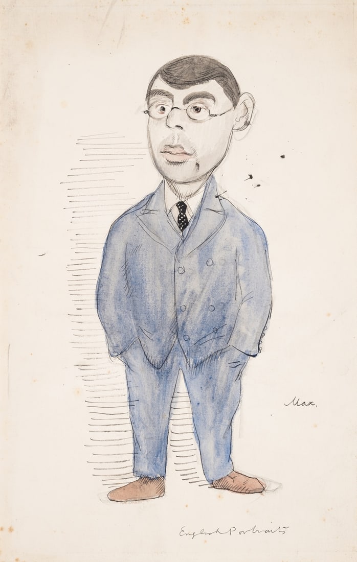 Beerbohm (Max) "English Portraits" [William Rothenstein (1872-1945)], pen and ink, watercolour, [c.  (1 of 1)