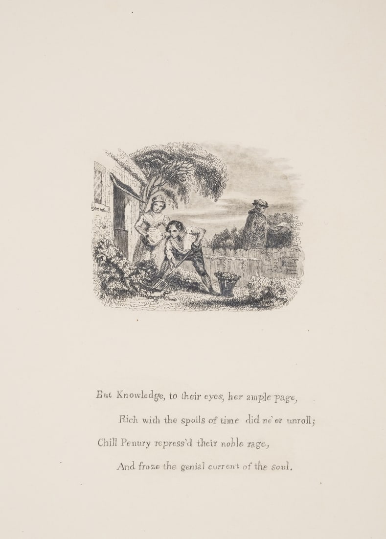 Gray (Thomas) Elegy written in a country church-yard, with an original drawing by John Howard, John : Gray (Thomas) Elegy written in a country church-yard, with the original signed pencil drawing by Frank Howard for stanza XIII tipped-in, engraved illustrations after John Constable, Thomas & Charles L
