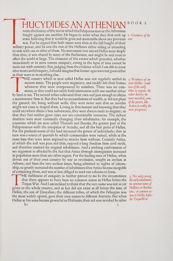 Ashendene Press.- Thucydides. [History of the Peloponnesian War], one of 260 copies, original white  (1 of 1)