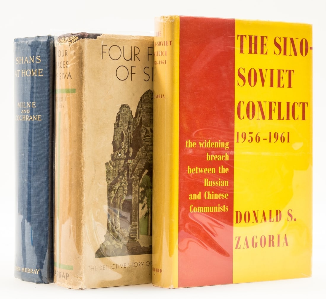 China.- Milne (Mrs. Leslie) Shans at Home, first edition, 1910; and others on China (3): China.- Milne (Mrs. Leslie) Shans at Home, first edition, frontispiece, plates and illustrations, publisher's advertisements at end, spotting, original cloth, slight bumping to spine extremities, 1910
