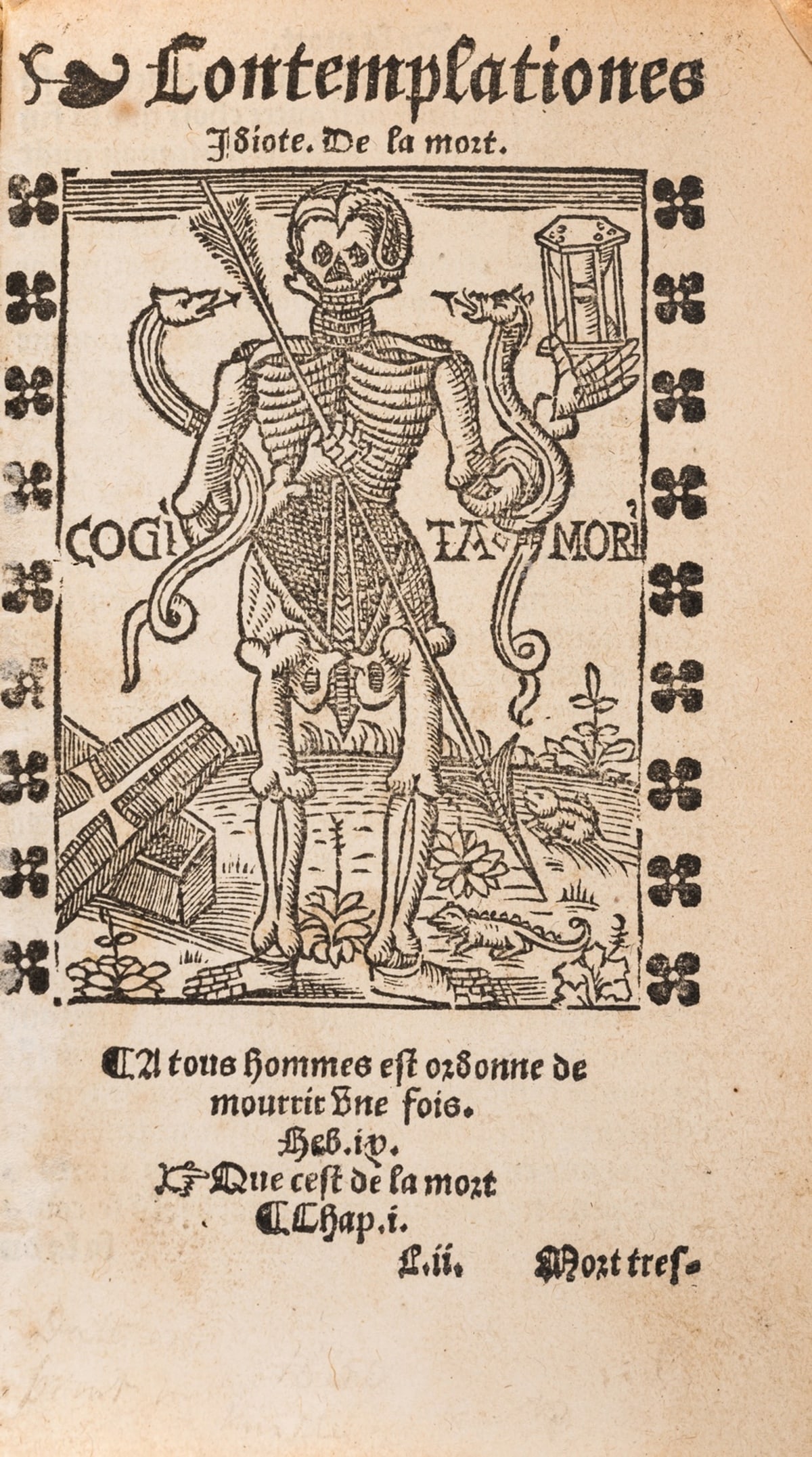 [Jordan (Raymond)], "Idiota". [Contemplationes], [?Paris or Lyon], no printer, [?c.1530-1540].: [Jordan (Raymond)], "Idiota". [Contemplationes idiotae], 91 ff. only, some misbound, woodcut illustrations and historiated or decorative initials, water-stained, some staining and finger-marking, ligh