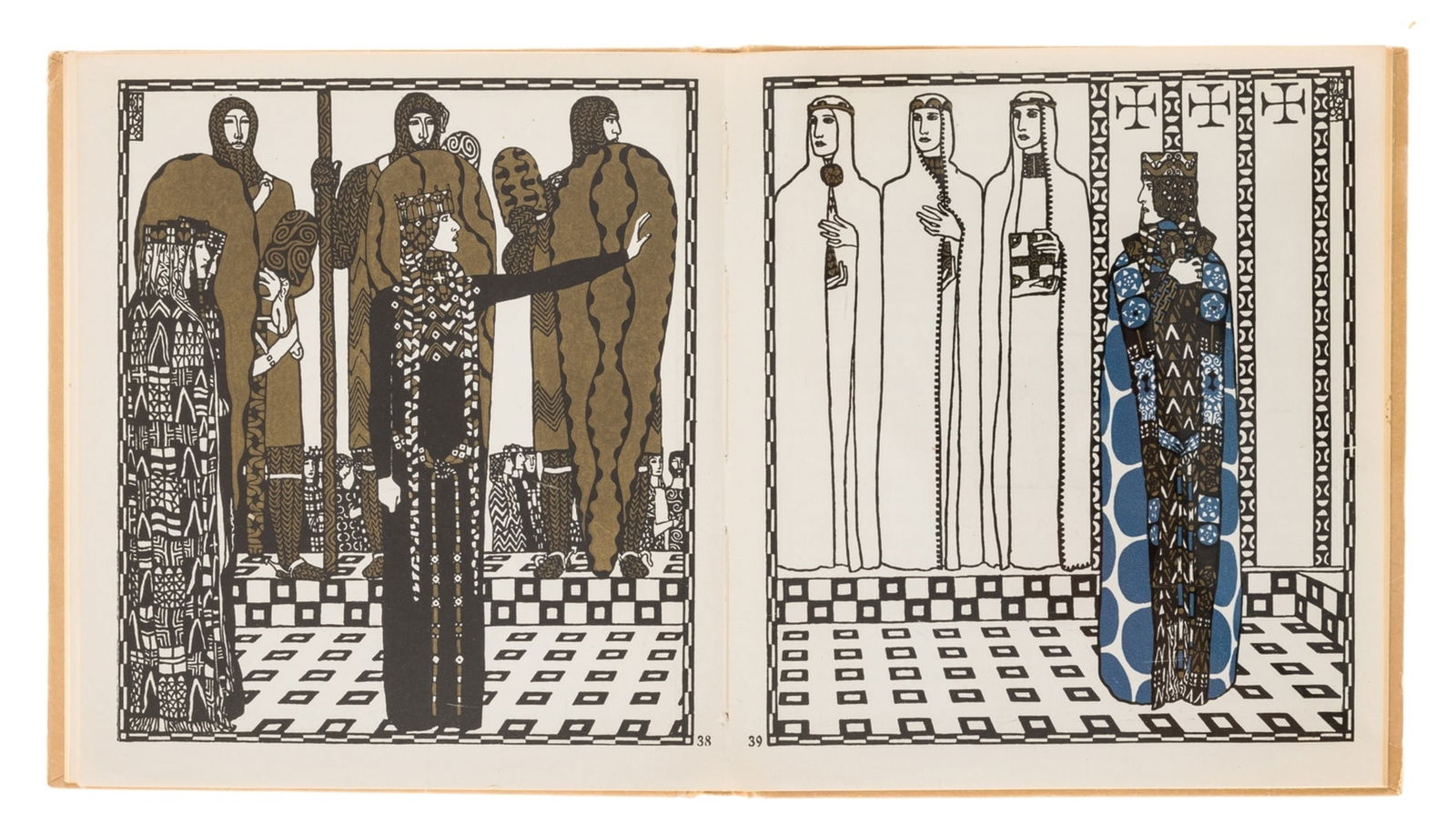 Keim (Franz) Die Nibelungen dem Deutschen Volke, colour illustrations by Carl Otto Czeschka, Vienna,: Keim (Franz) Die Nibelungen dem Deutschen Volke, colour illustrations by Carl Otto Czeschka, some heightened in gold, original cloth-backed boards, Vienna, 1924 § Ainslie (Kathleen) Catharine Sus