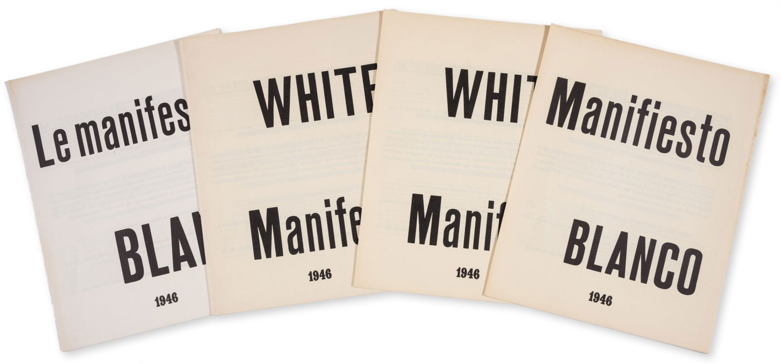 [Fontana (Lucio)] Manifiesto Blanco, with issues in English and French, [Buenos Aires], 1946 & (1 of 1)