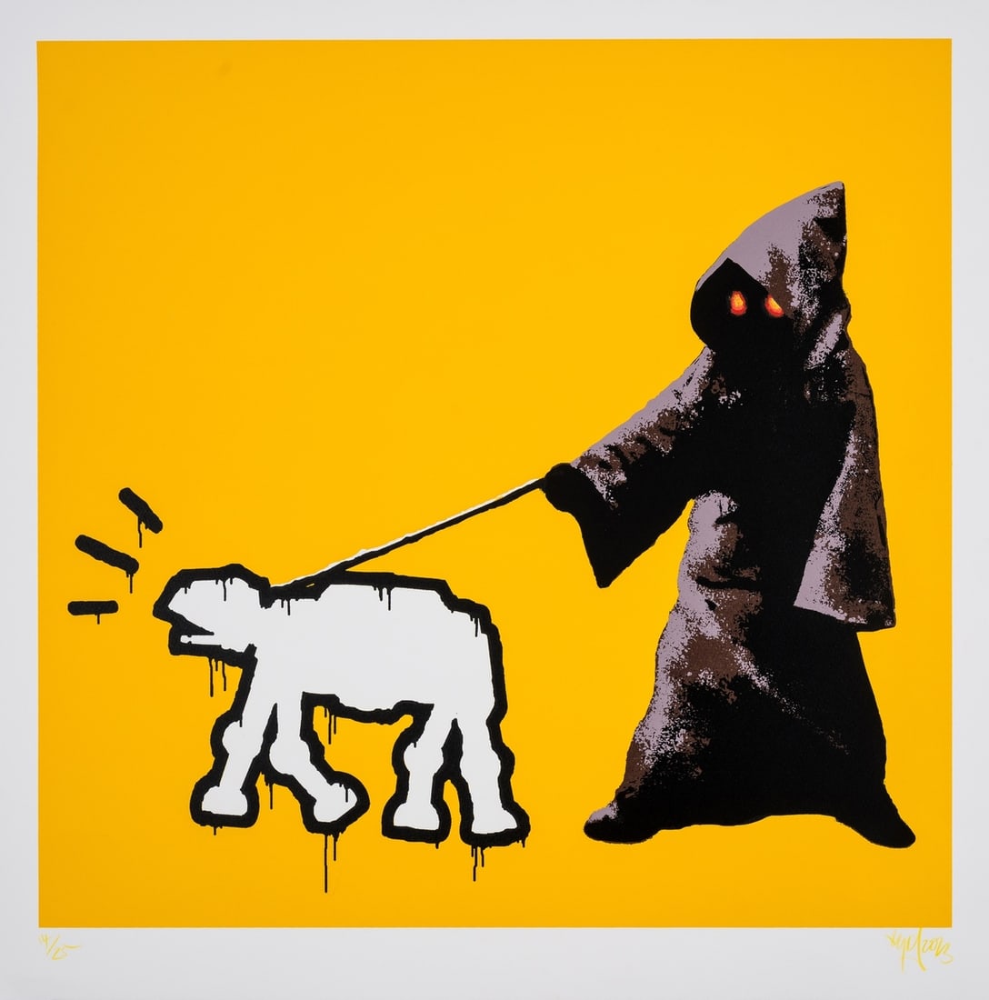 δ Ryan Callanan aka RYCA (b.1981) Choose Your Droid (Yellow): δ Ryan Callanan aka RYCA (b.1981)Choose Your Droid (Yellow)Screenprint in colours, 2015, signed in yellow pencil, numbered from the edition of 25, on wove paper, with full margins, sheet 597 x 59