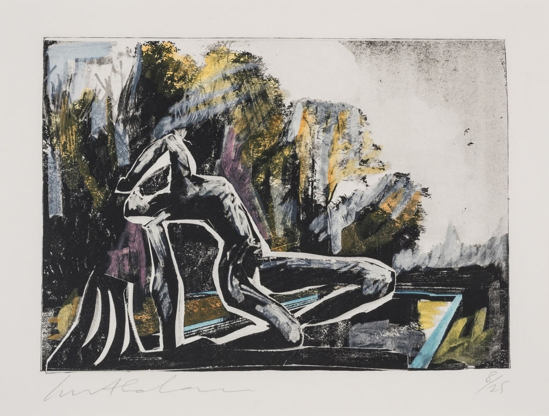 δ Ivor Abrahams (1935-2015) Study for Sculpture: NO RESERVE δ Ivor Abrahams (1935-2015)Study for SculptureLithograph printed in colours, circa 1990, signed in pencil, numbered from the edition of 25, on wove paper, with full margins, image 240