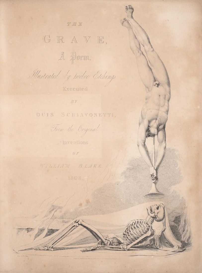 Blake (William).- Blair (Robert) The Grave. A Poem, 1808, R. Ackerman, 1813 [c.?1870]: Blake (William).- Blair (Robert) The Grave. A Poem, 1808, engraved portrait frontispiece of William Blake by Louis Schiavonetti after T.Phillips and engraved additional title and 11 plates by Schiavon