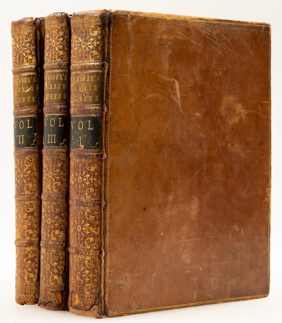 Spenser (Edmund) The Faeries Queene... To which are now added a new Life of the Author, 3 vol., for: Spenser (Edmund) The Faeries Queene... To which are now added a new Life of the Author, 3 vol., 32 double-page engraved plates by William Kent, all mounted on stubs, spotting throughout, including to