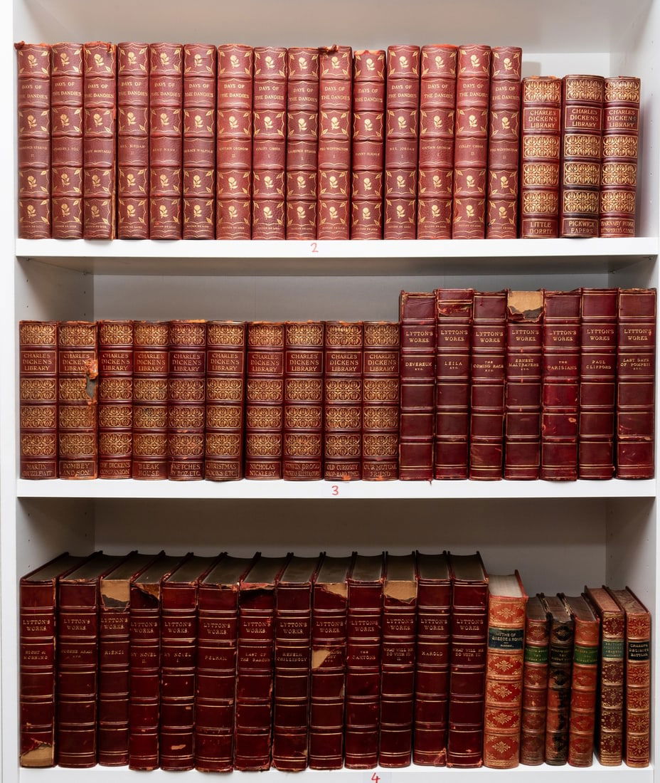 Surtees (Robert Smith) [Sporting Novels], 8 vol., 1853-88; and 83 others (91): Surtees (Robert Smith) [Sporting Novels], 8 vol., three first editions, hand-coloured plates and illustrations, occasional spotting, contemporary burgundy half calf, 1869-88; and 83 others, variously
