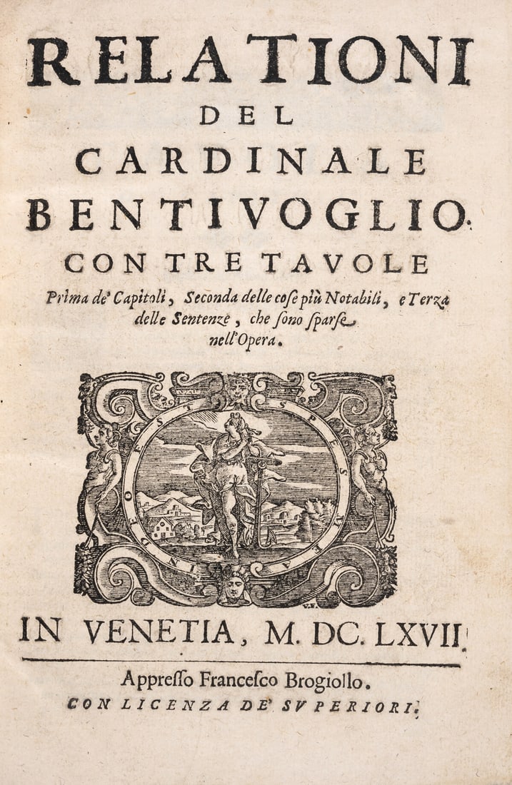 Relationi del Cardinale Benti, Venice, 1667; bound with another. (1 of 1)