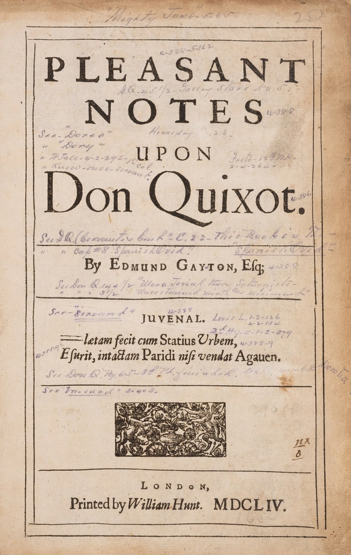 Gayton (Edmund) Pleasant Notes upon Don Quixot., William Hunt, 1654 (1 of 1)